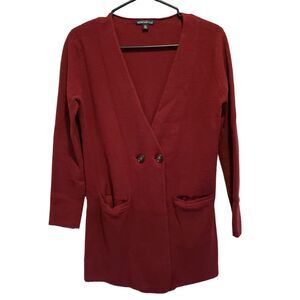 J.Crew Mercantile Cranberry Knit Blazer Cardigan Academia Oversized  X Small